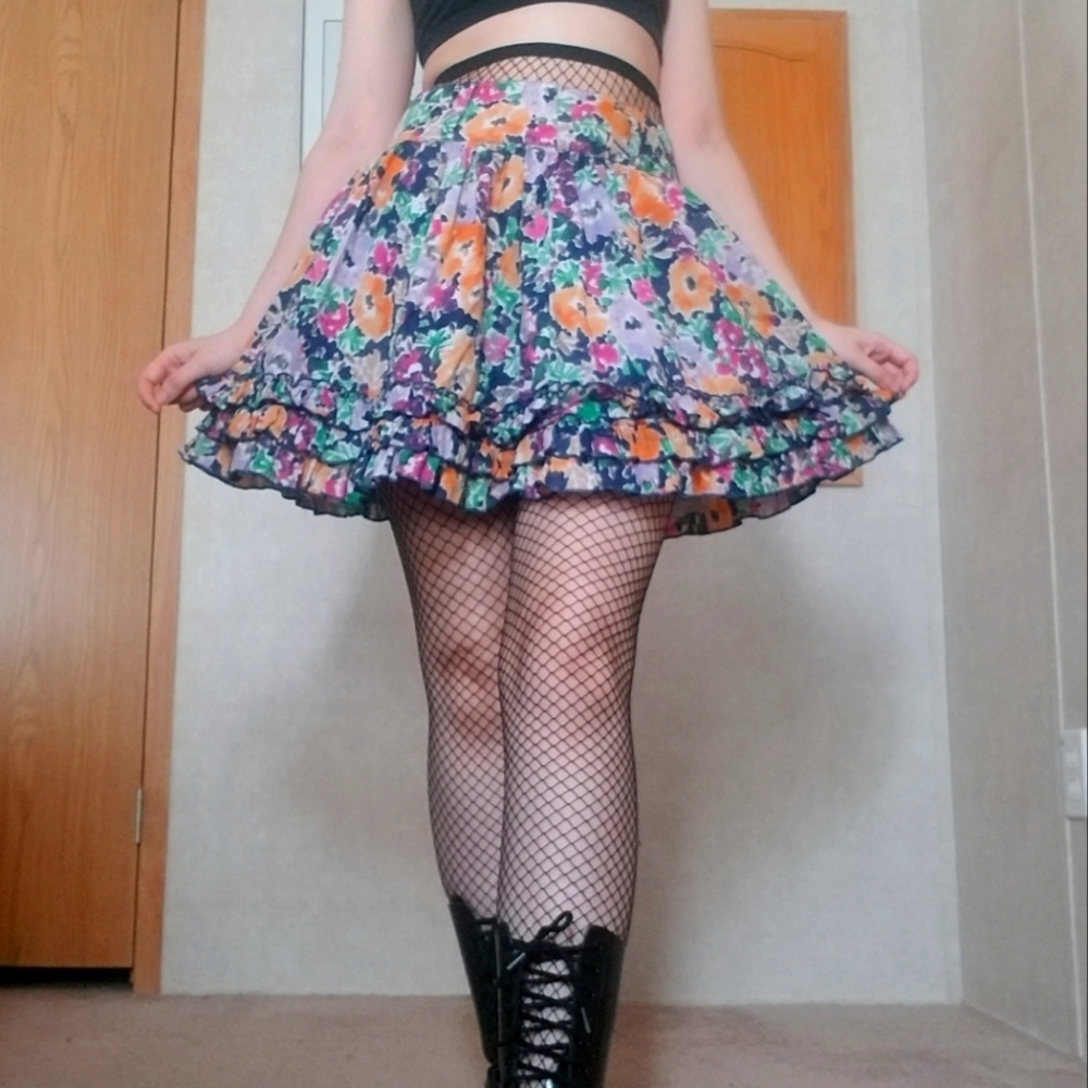 Candie's Watercolor Floral Skirt